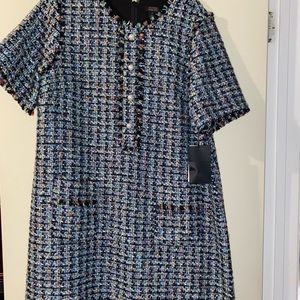 Halogen Blue Tweed Mini Dress